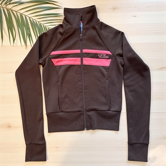 Lilu Jackets & Blazers - Vintage Y2K Lilu PacSun Brown & Pink Track Jacket – Juniors XS